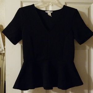 Peplum top black size small